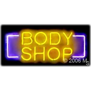 Neon Sign   Body Shop   Large 13 x 32 Grocery & Gourmet Food