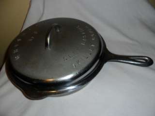 Griswold Cast Iron Self Basting BIG 11 Skillet W/ Lid Cover, No.9 