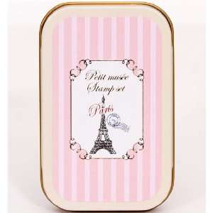  beautiful stamp set Eiffel Tower pink case Toys & Games