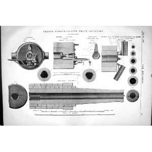 FRENCH BREECH LOADING HEAVY ARTILLERY 1870 ENGINEERING LONGITUDINAL 