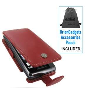  Leather Case   Flip Type for Motorola Droid 2 (Red 
