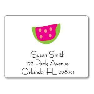   Polka Dot Pear Design   Square Stickers (Watermelon)