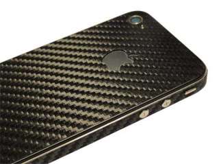 iPhone 4S Carbon Schutzfolie inkl. Rückseite schwarz + Displayschutz 