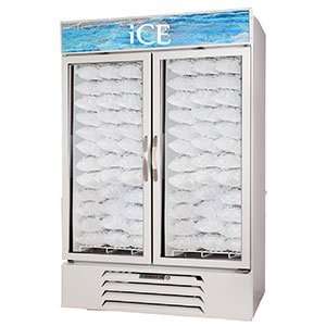   LED MarketMax White Indoor Ice Merchandiser with LED Lighting and