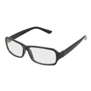   Black Rectangle Clear Len Plain Eyeglasses Eyewear