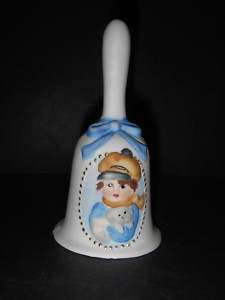 JASCO Bow BELL Tiny Tim Hand Painted Porcelain w Box  