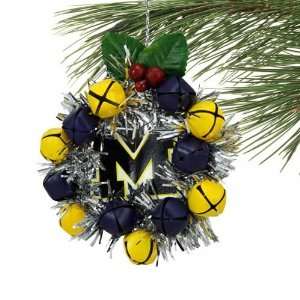 Michigan Wolverines Jingle Bell Wreath Ornament