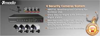 ZMODO 4 Outdoor Day Night Home Surveillance Security Camera System NO 