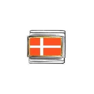 Denmark Flag Italian Charm Bracelet Link