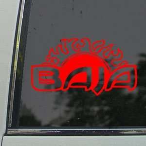  Baja Sun Logo Red Decal RACING BOATS Truck Window Red 