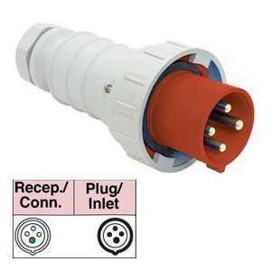  Bryant 416p6w Plug, 3 Pole, 4 Wire, 16a, 380 415v Ac, Red 