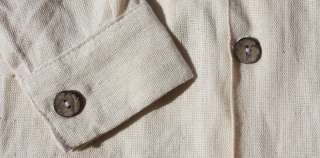 HEMP button down shirt white dress mens S M L XL hippy  
