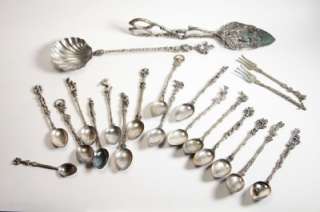 Antique Italian Silver Demitasse Spoons15.7oz Bordini Montagnani Italy 