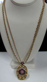 Vintage 1970s CELEBRITY NEW YORK necklace GLASS cabochon  