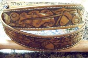 Hand Tooled Leather Belt, Custom stained and sized  