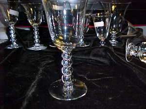CANDLEWICK WATER GOBLETS,TALL 4 BEAD STEM,FLARED RIM,(1), (6) AVAIL 