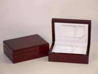 New Small Wooden Laquered Wood Jewelry Box  