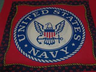 Yard United States Navy Pillow panel Fabric  