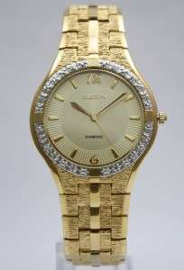 New Elgin Men Diamond Collection Gold Dress Watch 38mm FG198  