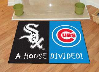 Chicago Cubs & White Sox House Divided Rug Floor Mat  
