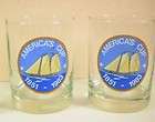 VTG Americas Cup 1851   1983 Boat Yacht Old Fashioned Tumblers Barware 