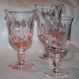Gorham Gentry Glasses PINK Swirl Footed Water Goblet  