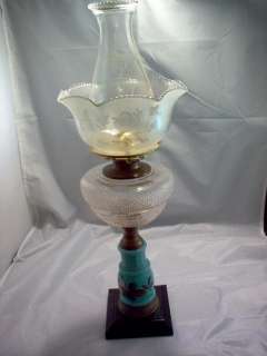 Antique Composite Oil Lamp,  