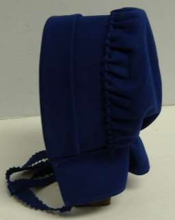 Authentic Hand Made Amish Childs Bonnet Blue New Reenactment Costume 