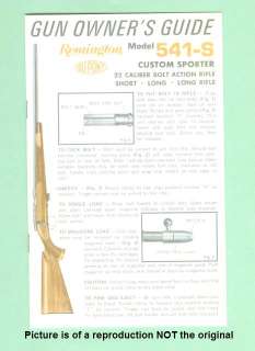 Remington 541 S Factory Instruction Manual R  