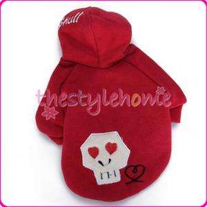 Baby Girl Red Hoodie Coat Chihuahua Dog Clothes S  