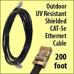 CAT 5e Outdoor Shielded Ethernet Internet Cable 200 ft  