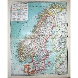   Schweden Norwegen Meyers Atlas 1900  Küche & Haushalt