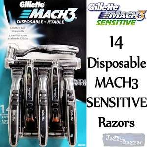   GILLETTE MACH3 Sensitive Disposable Razors Cartridges Shaver Blades