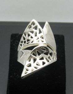 STYLISH LONG STERLING SILVER RING SOLID 925 SIZE 4   10  