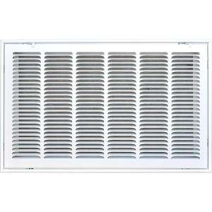   24 in. x 14 in. White Return Air Vent Filter Grille with Fixed Blades