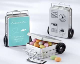 Miles of Memories Metal Suitcase Favor Mint Candy Tin Personalized 