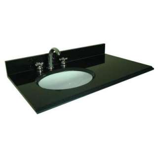 37 in. W Granite Vanity Top with Offset Left Bowl and 8 in. Faucet 