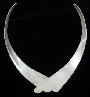 VINTAGE STERLING SCALLOPED CUFF NECKLACE MEXICO SO NICE  
