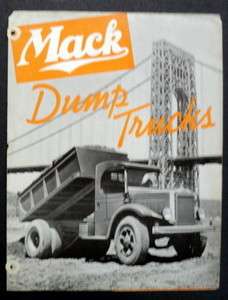 Mack 1937 Dump Trucks Brochure w BX, FC  