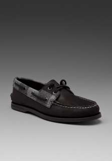SPERRY TOP SIDER 2 Eye Leather/Wool in Black/Gray Wool at Revolve 