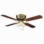    Chatham 52 In Polished Brass Flush Mount Ceiling Fan 
