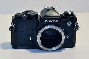 Nikon FE 35mm Film Black Camera Body   Excellent Plus Condition  