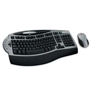 Microsoft   Wireless Laser Desktop 4000   Silver Keyboard And Mouse 