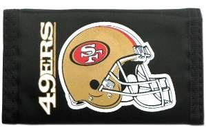 SAN FRANCISCO 49ERS NYLON TRIFOLD WALLET NFL FOOTBALL  