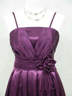 Cherlone Satin Dark Purple Long Prom Ball Gown Wedding/Evening Dress 