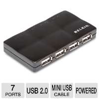 Belkin F4U018 BLK Hi Speed USB 2.0 7 Port Mobile Hub   7x Ports, USB 2 