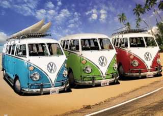 Autos   VW Bus, Bulli, Strand Surf Poster Plakat #54635  