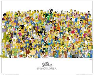 Die Simpsons   Alle Charaktere Poster Plakat #49521  