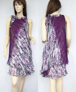 Vintage Party&Casual&Wedding Silky Print Dress S L 608  