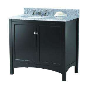 Foremost Haven 37 in. W x 22 in. D Vanity in Espresso with Granite Top 